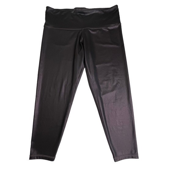 Athleta Womens Elation‎ Ultra High Rise Shimmer Leggings Powervita Burgandy 1X - Picture 4 of 9